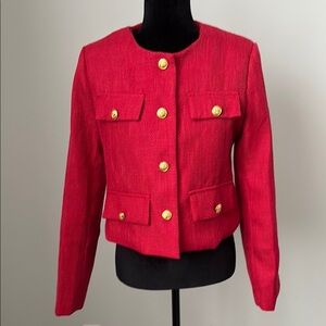 Elegant Red Women's Spring Jacket